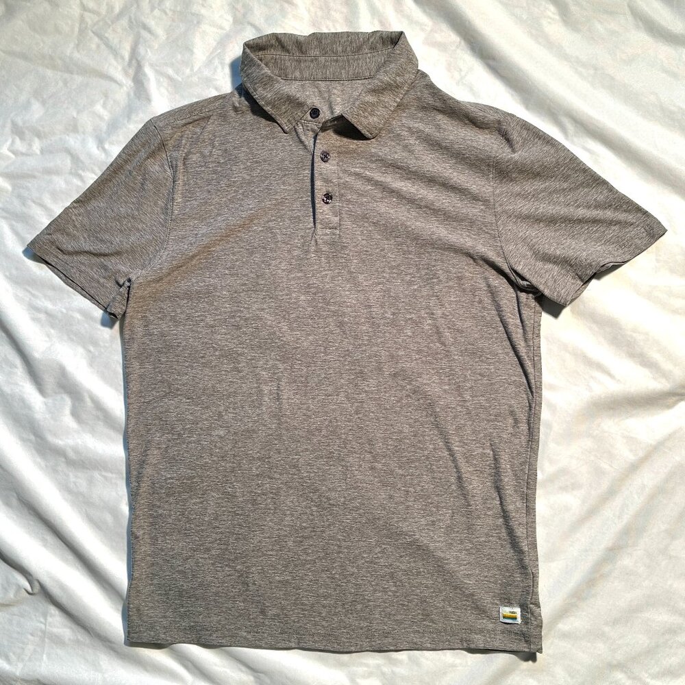 Vuori Men's Strato Tech Performance Polo Shirt Size Small Grey